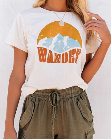 Letter Mount Print Casual T-shirt