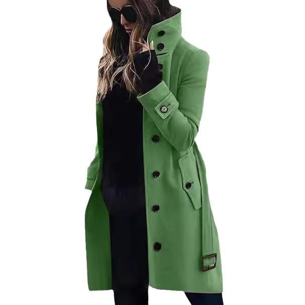 ROW MULTI BUTTON WOOLEN BUTTON COLLAR COAT