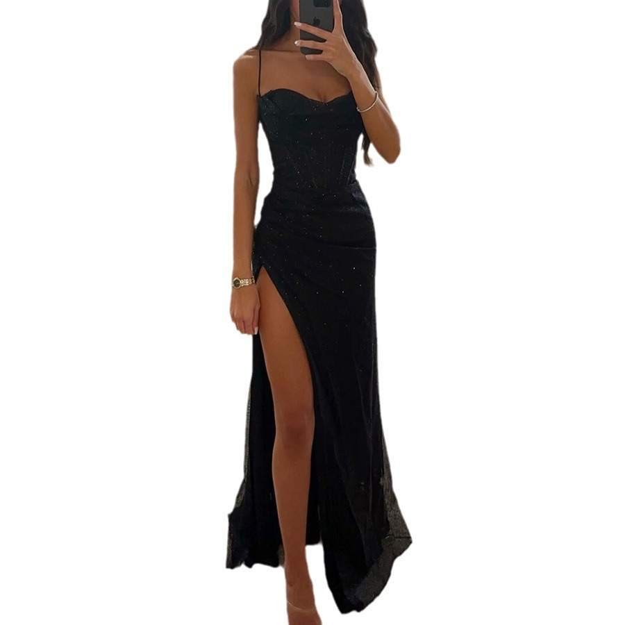 PARTY SLING DRESS  LOOSE  SPLIT  