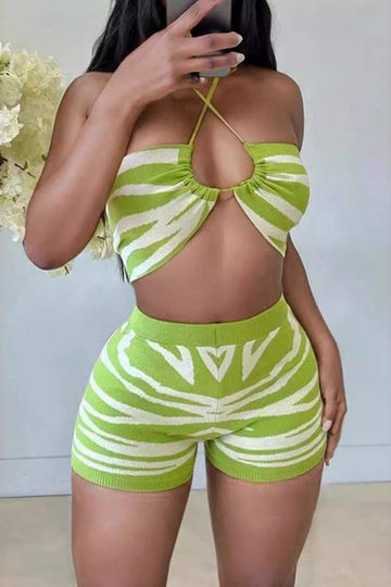 ZEBRA PRINT TOP SHORTS SET