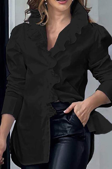 RUFFLE LONG SLEEVE TOP