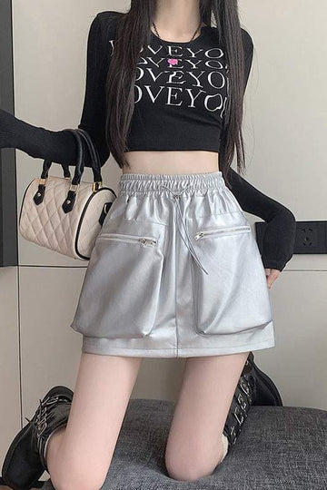 VEGAN LEATHER SHORT SKIRT