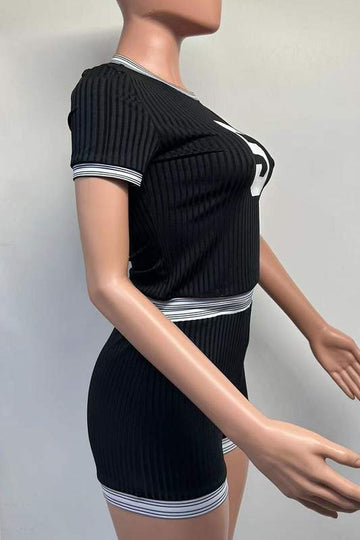 SOLID KNIT TEE AND SHORTS SET