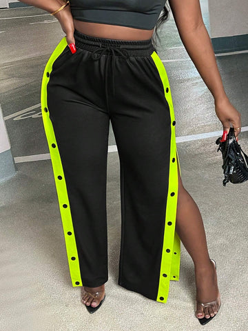 SLAYR WOMEN S DRAWSTRING CONTRAST TRIM LONG PANTS