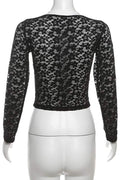 SHEER LACE V NECK JERSEYS