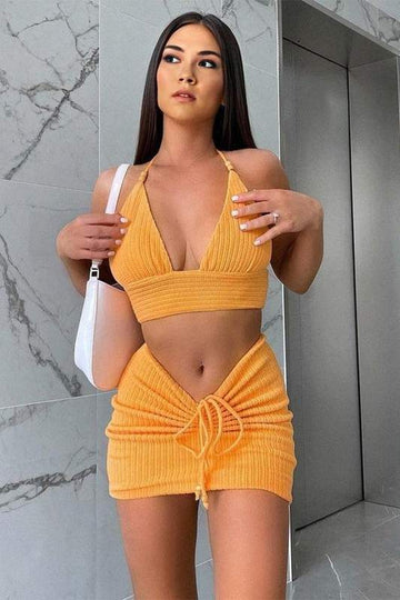 HALTER TOP AND SKIRT SET