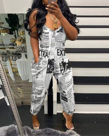 Trendy Ladies Romper with Graphic Design