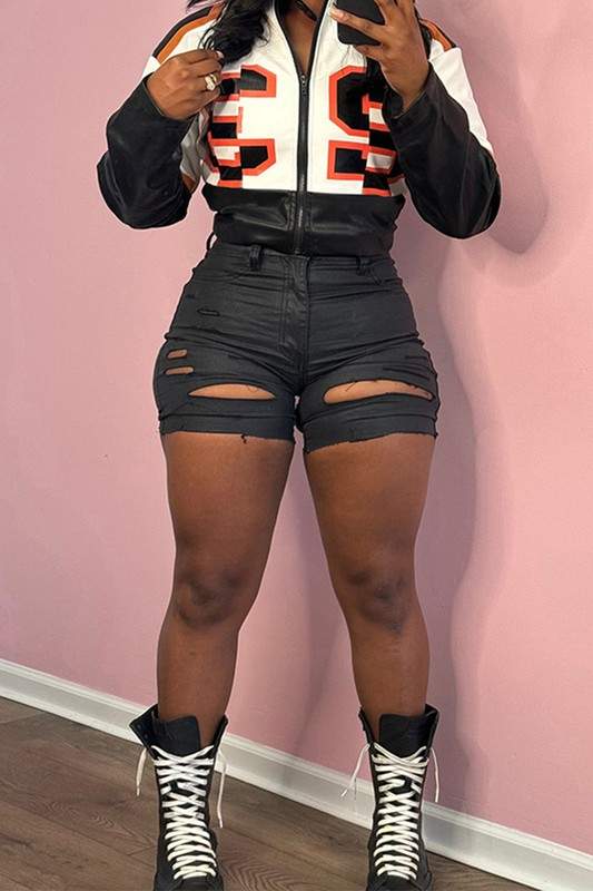 VEGAN LEATHER CROP JACKET
