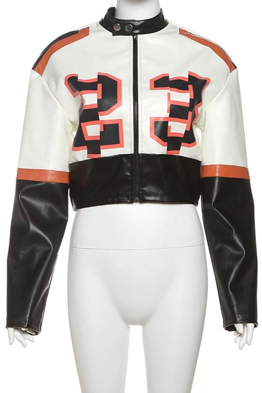 VEGAN LEATHER CROP JACKET