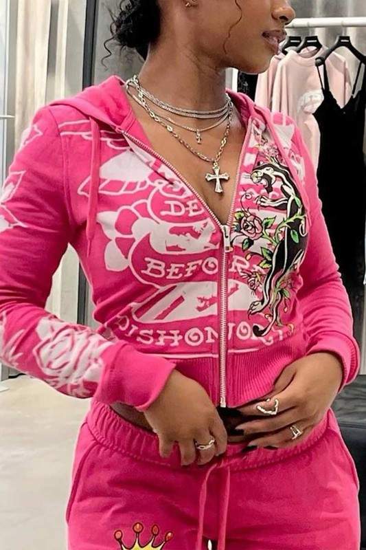 CROP JACKET TOP AND PANTS SET