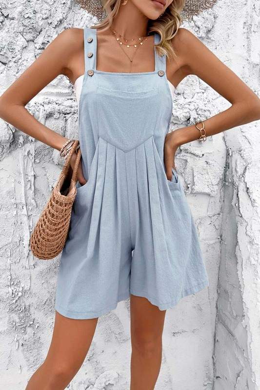SOLID BUTTONS ROMPER