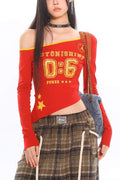 ONE SHOULDER LONG SLEEVE T SHIRT