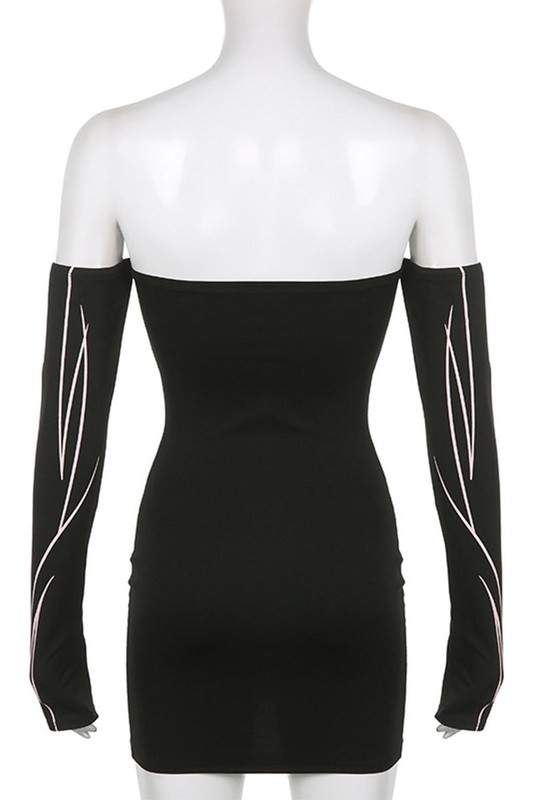 STRAPLESS MINI BLACK DRESS