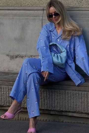 CARTOON PRINT LONG SLEEVES PANTS SET