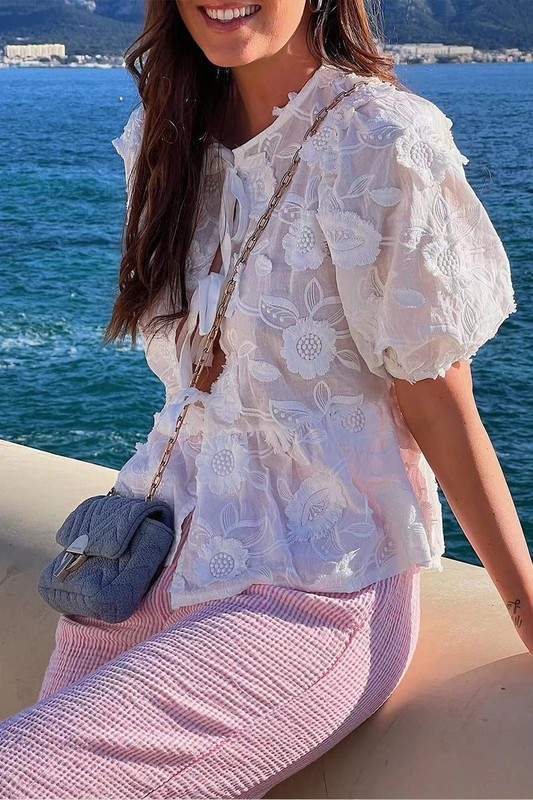 Summer Blouse: Trendy Floral Embroidery