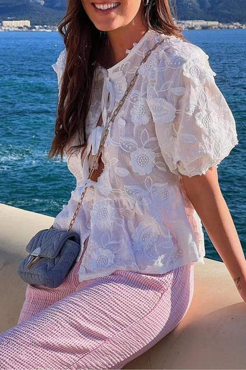 Summer Blouse: Trendy Floral Embroidery