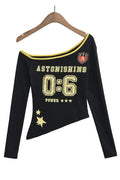 ONE SHOULDER LONG SLEEVE T SHIRT