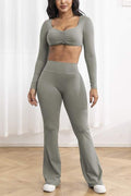 CROP SHIRT AND PANTS SET