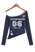 ONE SHOULDER LONG SLEEVE T SHIRT