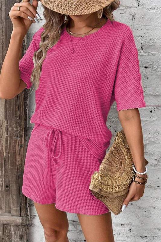 KNIT CROCHET TOP SHORTS SET