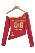 ONE SHOULDER LONG SLEEVE T SHIRT