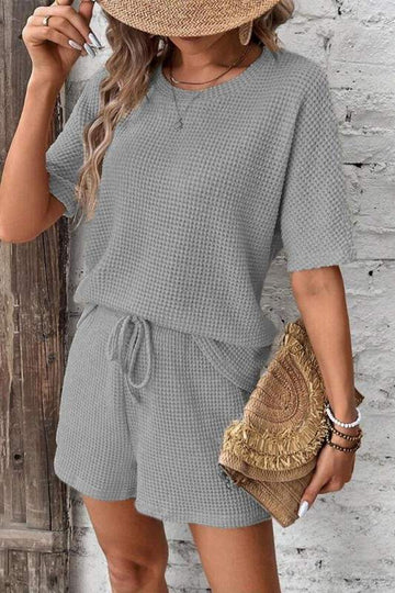KNIT CROCHET TOP SHORTS SET