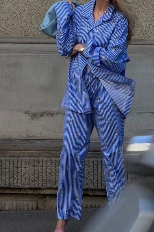 CARTOON PRINT LONG SLEEVES PANTS SET