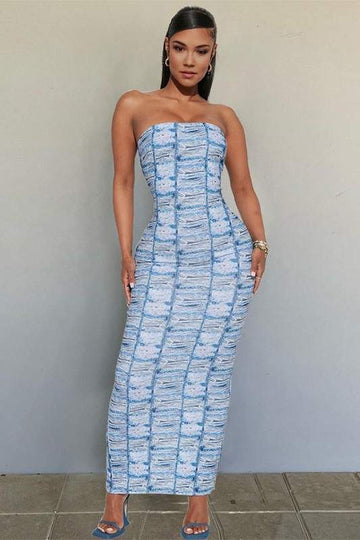 STRAPLESS MAXI LONG DRESS