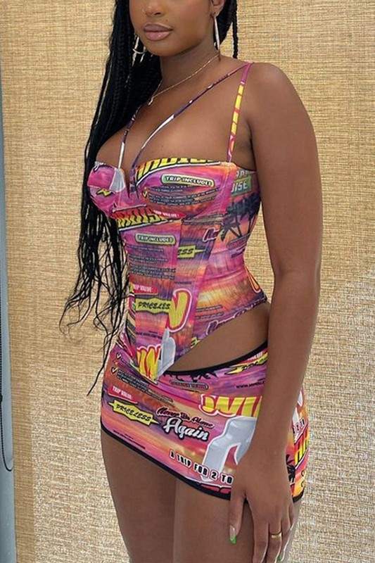 GRAPHIC MINI SKIRT SET