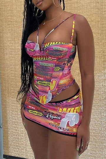 GRAPHIC MINI SKIRT SET