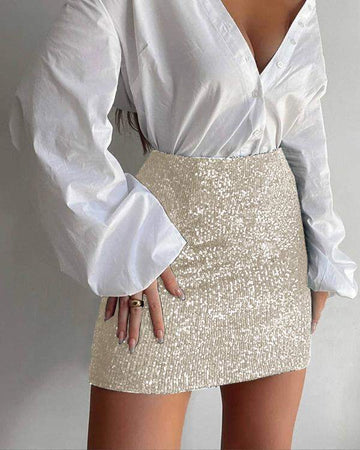 Bodycon Sequin Skirt