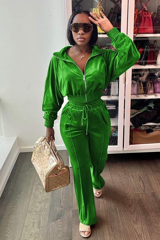 VELOUR JACKET TRACKSUIT SET