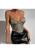 LEOPARD PRINT BUSTIER TOP
