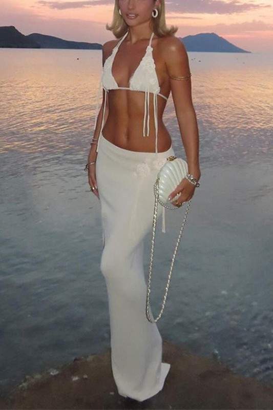CROCHET LONG SKIRT SET