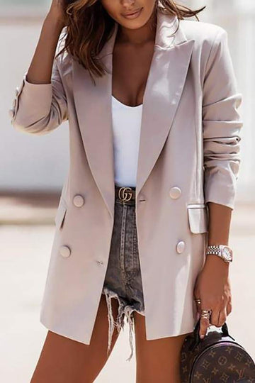 DOUBLE BREASTED LAPEL BLAZER