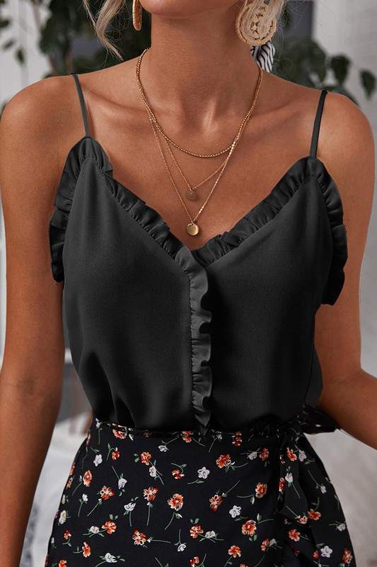 Lightweight Ruffle Detail Tank & Skirt