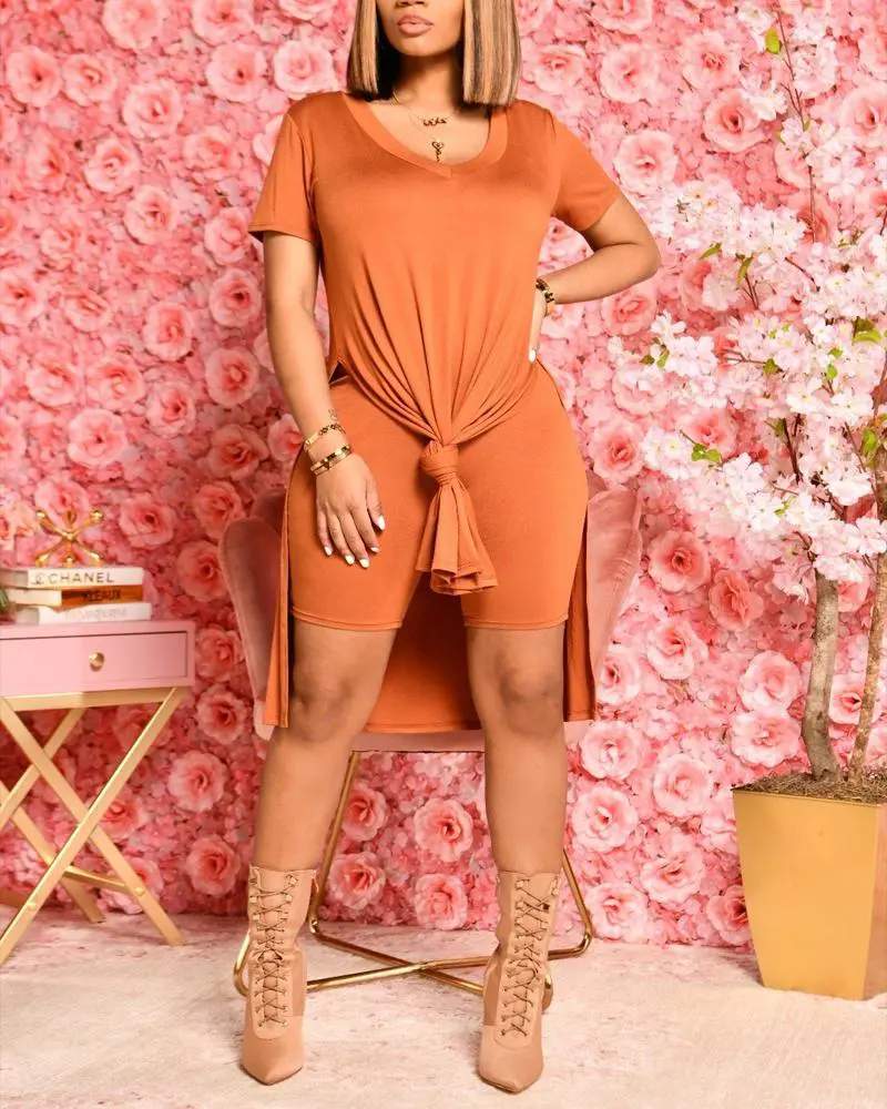 Versatile Knotted Bodycon Dress
