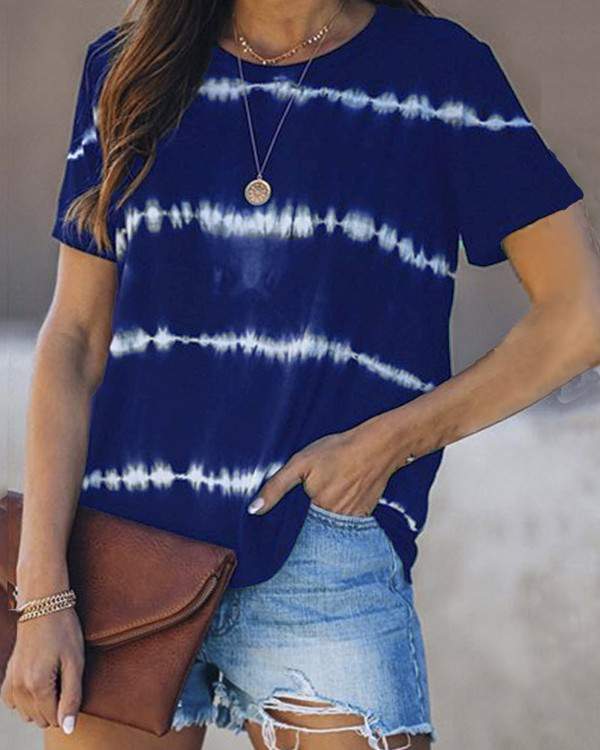 Comfortable Tie Dye Shirt, Women’s Summer Fashion