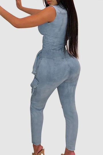 STRETCH DENIM JUMPSUITS