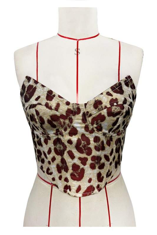 LEOPARD PRINT BUSTIER TOP
