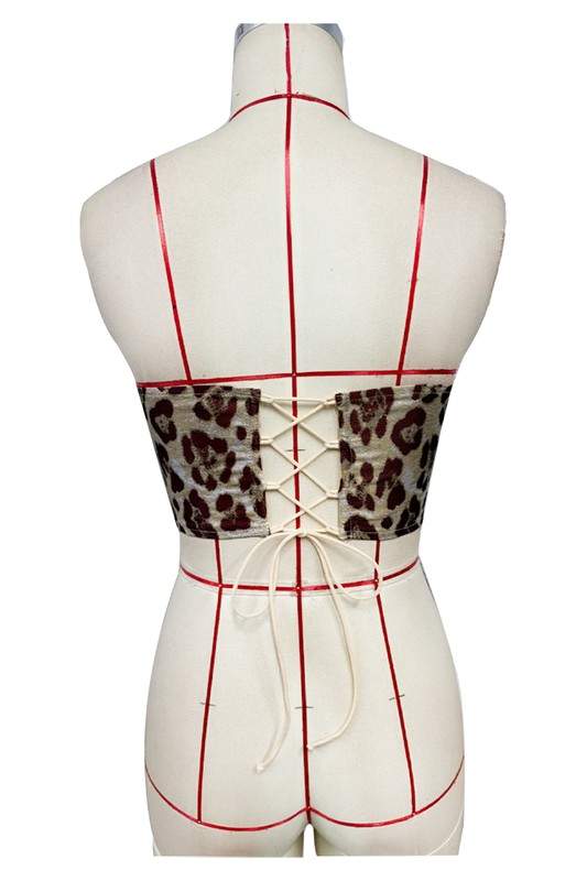 LEOPARD PRINT BUSTIER TOP