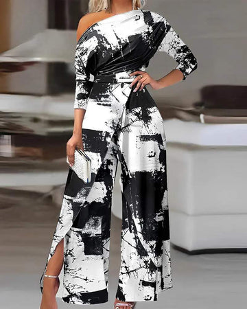 Elegant Off-Shoulder Evening Jumpsuit