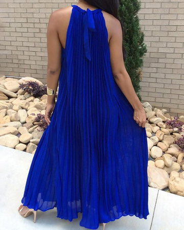 Boho Style Dress, Halterneck Flowy Dress