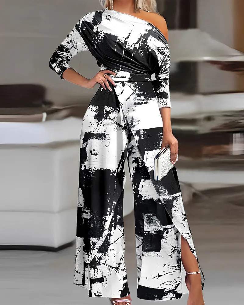 Elegant Off-Shoulder Evening Jumpsuit