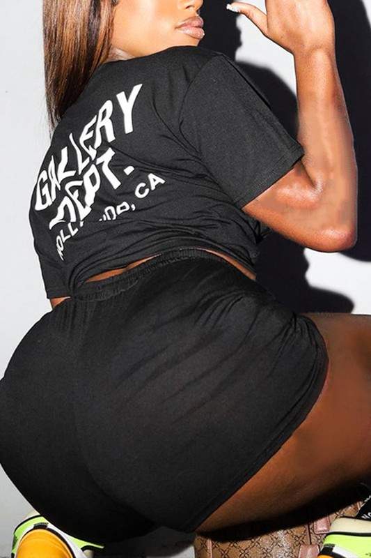 Black Crop Top and Shorts: Modern Activewear