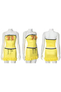 NUMBER PRINT TUBE TOP AND MINI SKIRT SET
