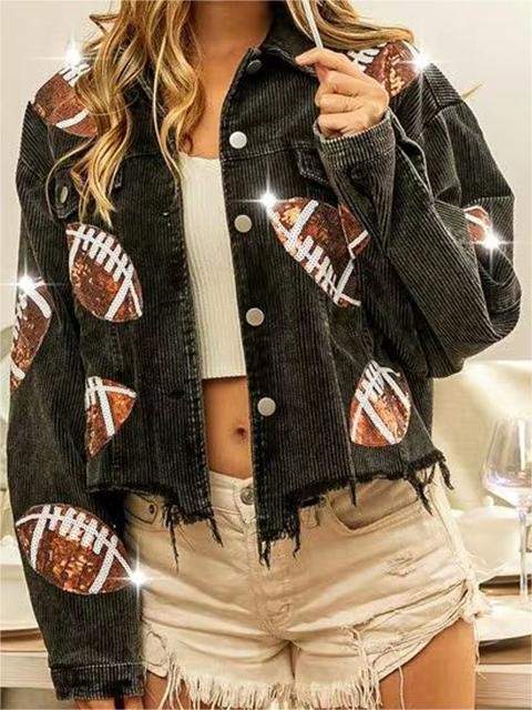 RUGBY SEQUINS CORDUROY JACKET