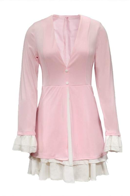 RUFFLED LAYERED BLAZER DRESS