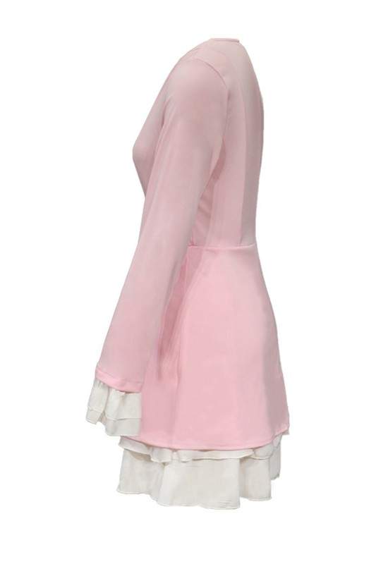 RUFFLED LAYERED BLAZER DRESS