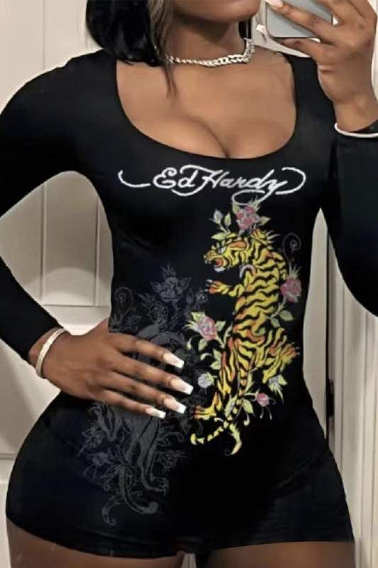 Ed Hardy Tiger Print Bodysuit, Unique Design